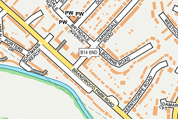 B14 6ND map - OS OpenMap – Local (Ordnance Survey) B14 6ND map - OS OpenMap – Local (Ordnance Survey)