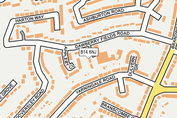B14 6NJ map - OS OpenMap – Local (Ordnance Survey) B14 6NJ map - OS OpenMap – Local (Ordnance Survey)