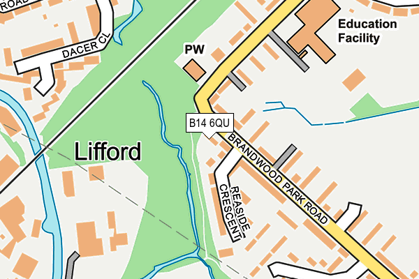 B14 6QU map - OS OpenMap – Local (Ordnance Survey) B14 6QU map - OS OpenMap – Local (Ordnance Survey)