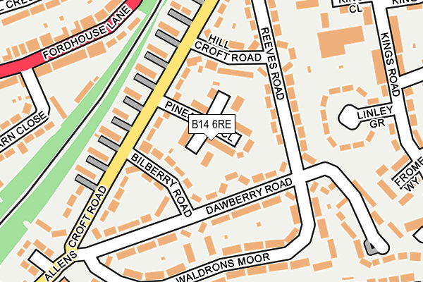 B14 6RE map - OS OpenMap – Local (Ordnance Survey) B14 6RE map - OS OpenMap – Local (Ordnance Survey)