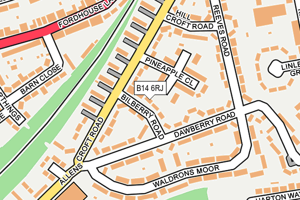 B14 6RJ map - OS OpenMap – Local (Ordnance Survey) B14 6RJ map - OS OpenMap – Local (Ordnance Survey)