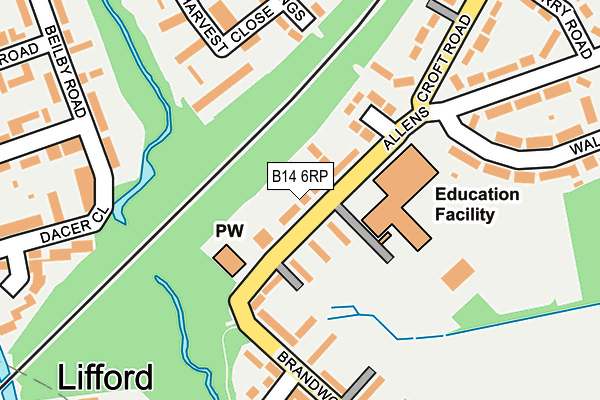 B14 6RP map - OS OpenMap – Local (Ordnance Survey) B14 6RP map - OS OpenMap – Local (Ordnance Survey)