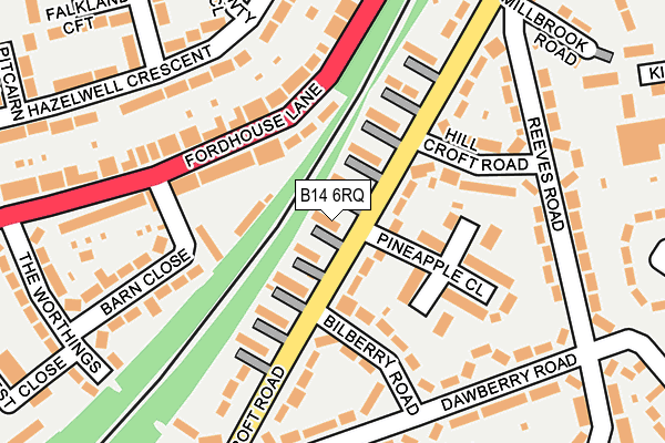 B14 6RQ map - OS OpenMap – Local (Ordnance Survey) B14 6RQ map - OS OpenMap – Local (Ordnance Survey)
