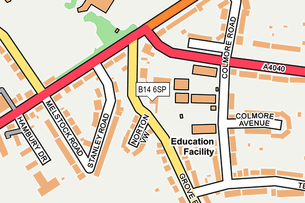 B14 6SP map - OS OpenMap – Local (Ordnance Survey) B14 6SP map - OS OpenMap – Local (Ordnance Survey)