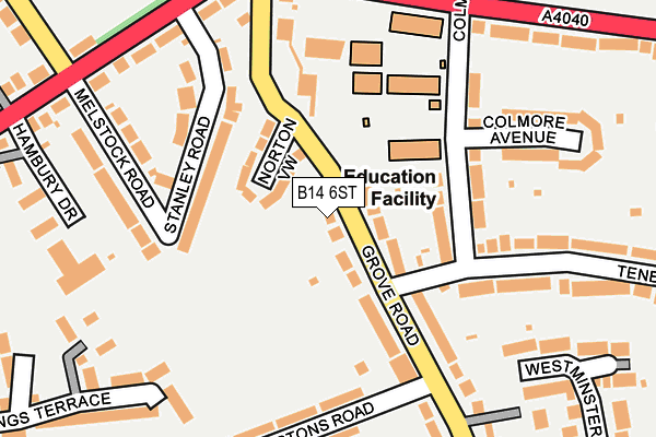 B14 6ST map - OS OpenMap – Local (Ordnance Survey) B14 6ST map - OS OpenMap – Local (Ordnance Survey)