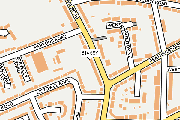 B14 6SY map - OS OpenMap – Local (Ordnance Survey) B14 6SY map - OS OpenMap – Local (Ordnance Survey)