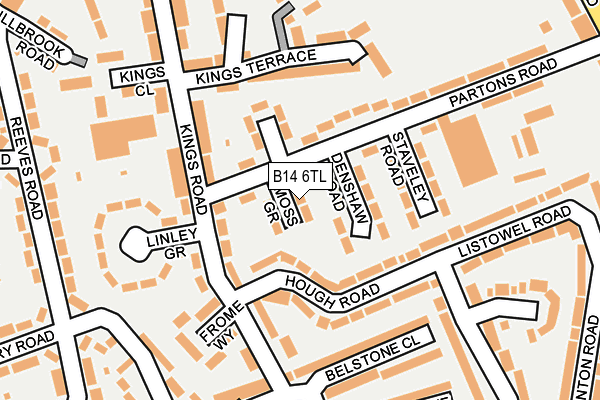 B14 6TL map - OS OpenMap – Local (Ordnance Survey) B14 6TL map - OS OpenMap – Local (Ordnance Survey)