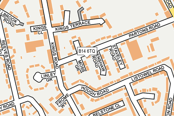 B14 6TQ map - OS OpenMap – Local (Ordnance Survey) B14 6TQ map - OS OpenMap – Local (Ordnance Survey)
