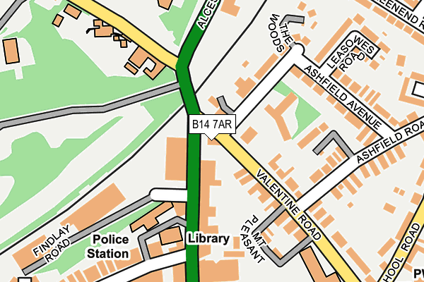 B14 7AR map - OS OpenMap – Local (Ordnance Survey) B14 7AR map - OS OpenMap – Local (Ordnance Survey)