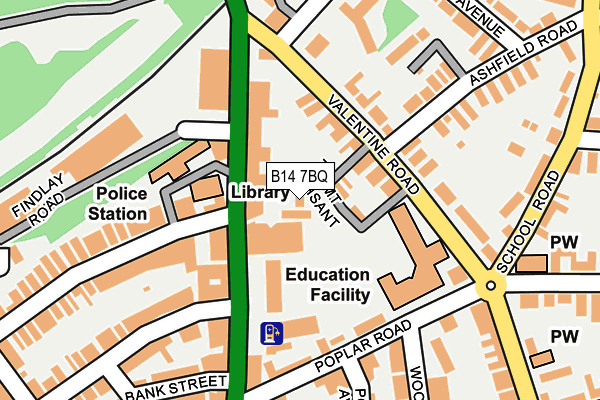 B14 7BQ map - OS OpenMap – Local (Ordnance Survey) B14 7BQ map - OS OpenMap – Local (Ordnance Survey)
