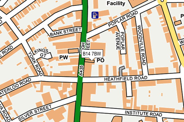 B14 7BW map - OS OpenMap – Local (Ordnance Survey) B14 7BW map - OS OpenMap – Local (Ordnance Survey)