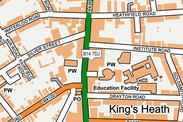 B14 7DJ map - OS OpenMap – Local (Ordnance Survey) B14 7DJ map - OS OpenMap – Local (Ordnance Survey)