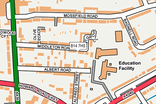 B14 7HS map - OS OpenMap – Local (Ordnance Survey) B14 7HS map - OS OpenMap – Local (Ordnance Survey)
