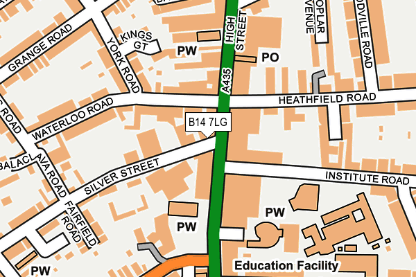 B14 7LG map - OS OpenMap – Local (Ordnance Survey) B14 7LG map - OS OpenMap – Local (Ordnance Survey)