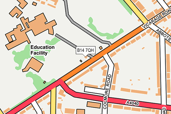 B14 7QH map - OS OpenMap – Local (Ordnance Survey) B14 7QH map - OS OpenMap – Local (Ordnance Survey)