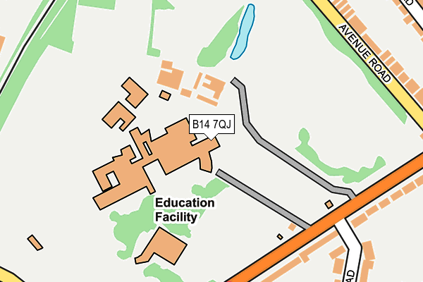 B14 7QJ map - OS OpenMap – Local (Ordnance Survey) B14 7QJ map - OS OpenMap – Local (Ordnance Survey)