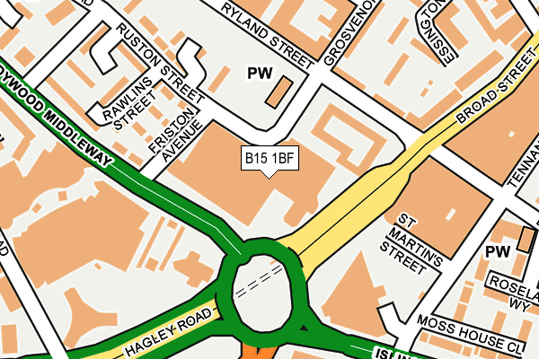 B15 1BF map - OS OpenMap – Local (Ordnance Survey) B15 1BF map - OS OpenMap – Local (Ordnance Survey)