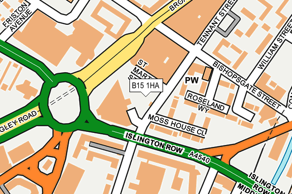 B15 1HA map - OS OpenMap – Local (Ordnance Survey) B15 1HA map - OS OpenMap – Local (Ordnance Survey)