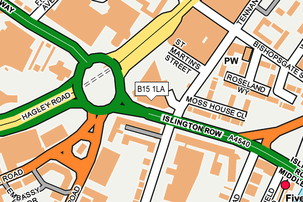 B15 1LA map - OS OpenMap – Local (Ordnance Survey) B15 1LA map - OS OpenMap – Local (Ordnance Survey)