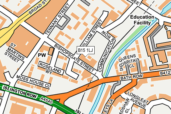 B15 1LJ map - OS OpenMap – Local (Ordnance Survey) B15 1LJ map - OS OpenMap – Local (Ordnance Survey)