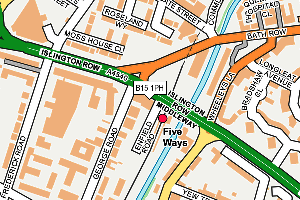 B15 1PH map - OS OpenMap – Local (Ordnance Survey)