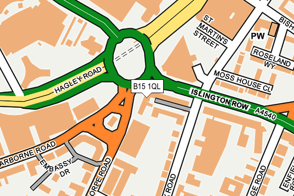 B15 1QL map - OS OpenMap – Local (Ordnance Survey) B15 1QL map - OS OpenMap – Local (Ordnance Survey)