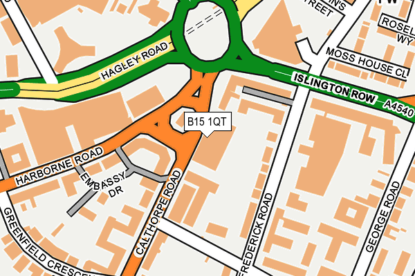 B15 1QT map - OS OpenMap – Local (Ordnance Survey) B15 1QT map - OS OpenMap – Local (Ordnance Survey)