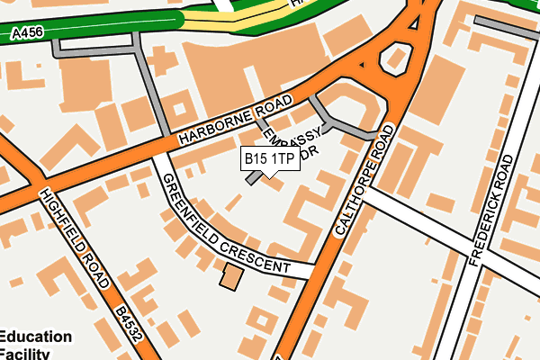 B15 1TP map - OS OpenMap – Local (Ordnance Survey) B15 1TP map - OS OpenMap – Local (Ordnance Survey)