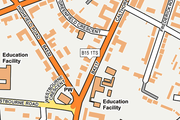 B15 1TS map - OS OpenMap – Local (Ordnance Survey) B15 1TS map - OS OpenMap – Local (Ordnance Survey)