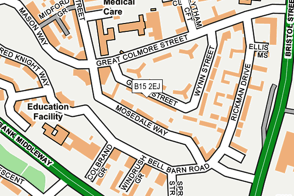 B15 2EJ map - OS OpenMap – Local (Ordnance Survey) B15 2EJ map - OS OpenMap – Local (Ordnance Survey)