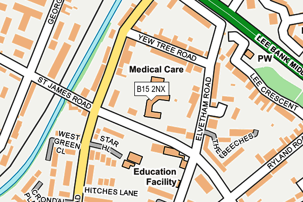 B15 2NX map - OS OpenMap – Local (Ordnance Survey) B15 2NX map - OS OpenMap – Local (Ordnance Survey)