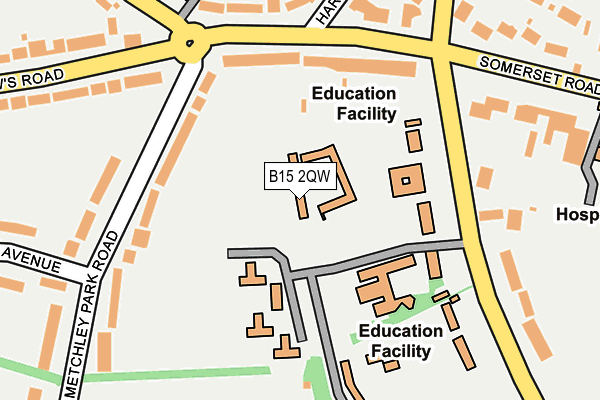 B15 2QW map - OS OpenMap – Local (Ordnance Survey) B15 2QW map - OS OpenMap – Local (Ordnance Survey)