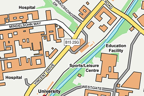 B15 2SG map - OS OpenMap – Local (Ordnance Survey) B15 2SG map - OS OpenMap – Local (Ordnance Survey)
