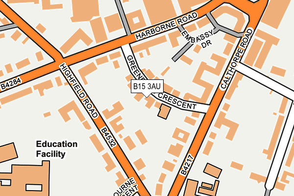 B15 3AU map - OS OpenMap – Local (Ordnance Survey) B15 3AU map - OS OpenMap – Local (Ordnance Survey)
