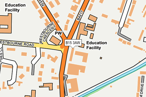 B15 3AW map - OS OpenMap – Local (Ordnance Survey) B15 3AW map - OS OpenMap – Local (Ordnance Survey)
