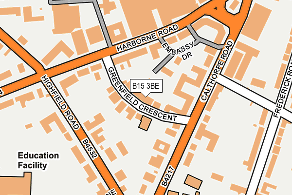B15 3BE map - OS OpenMap – Local (Ordnance Survey) B15 3BE map - OS OpenMap – Local (Ordnance Survey)