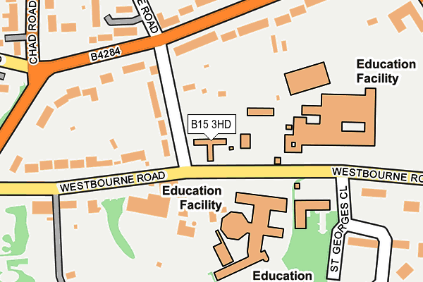 B15 3HD map - OS OpenMap – Local (Ordnance Survey)