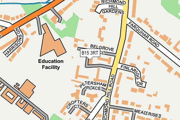 B15 3RT map - OS OpenMap – Local (Ordnance Survey) B15 3RT map - OS OpenMap – Local (Ordnance Survey)
