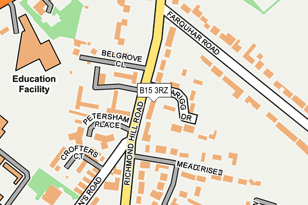 B15 3RZ map - OS OpenMap – Local (Ordnance Survey) B15 3RZ map - OS OpenMap – Local (Ordnance Survey)