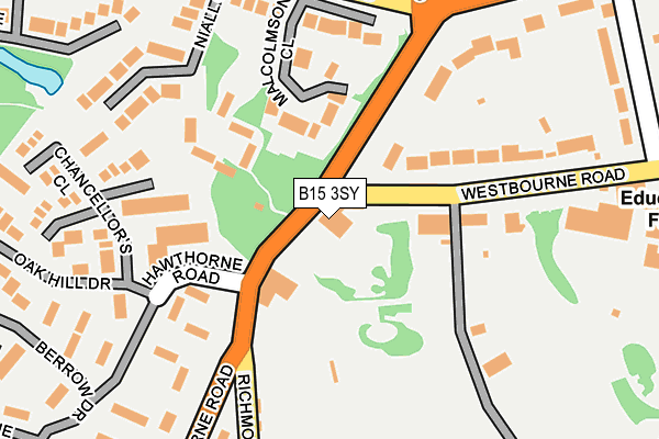 B15 3SY map - OS OpenMap – Local (Ordnance Survey) B15 3SY map - OS OpenMap – Local (Ordnance Survey)