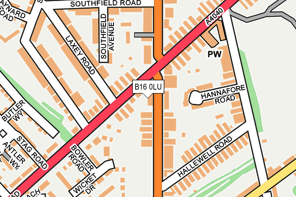 B16 0LU map - OS OpenMap – Local (Ordnance Survey) B16 0LU map - OS OpenMap – Local (Ordnance Survey)