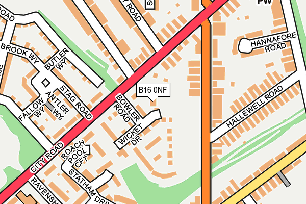 B16 0NF map - OS OpenMap – Local (Ordnance Survey) B16 0NF map - OS OpenMap – Local (Ordnance Survey)