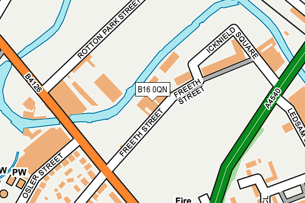 B16 0QN map - OS OpenMap – Local (Ordnance Survey) B16 0QN map - OS OpenMap – Local (Ordnance Survey)