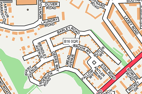 B16 0QR map - OS OpenMap – Local (Ordnance Survey) B16 0QR map - OS OpenMap – Local (Ordnance Survey)