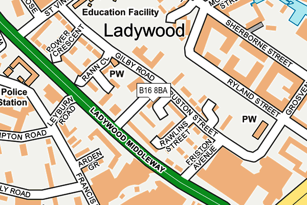B16 8BA map - OS OpenMap – Local (Ordnance Survey) B16 8BA map - OS OpenMap – Local (Ordnance Survey)