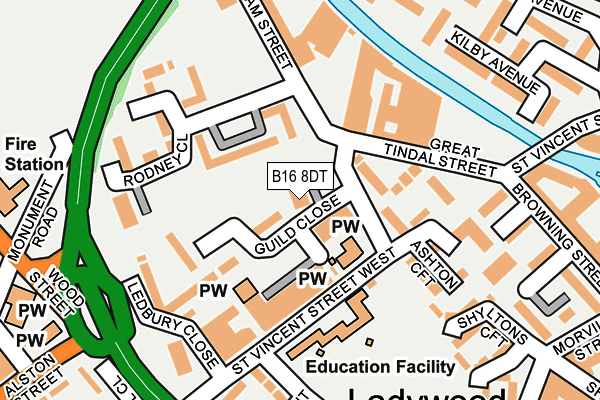 B16 8DT map - OS OpenMap – Local (Ordnance Survey) B16 8DT map - OS OpenMap – Local (Ordnance Survey)