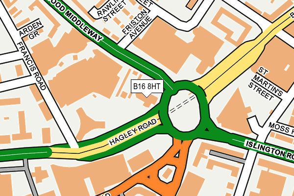 B16 8HT map - OS OpenMap – Local (Ordnance Survey) B16 8HT map - OS OpenMap – Local (Ordnance Survey)