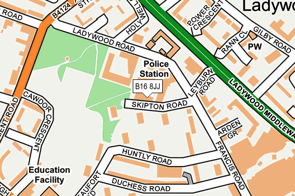 B16 8JJ map - OS OpenMap – Local (Ordnance Survey) B16 8JJ map - OS OpenMap – Local (Ordnance Survey)