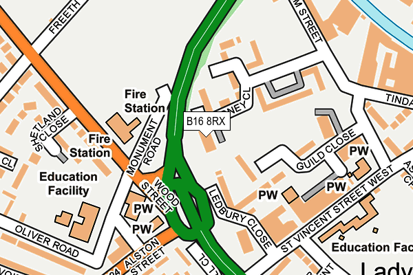 B16 8RX map - OS OpenMap – Local (Ordnance Survey) B16 8RX map - OS OpenMap – Local (Ordnance Survey)