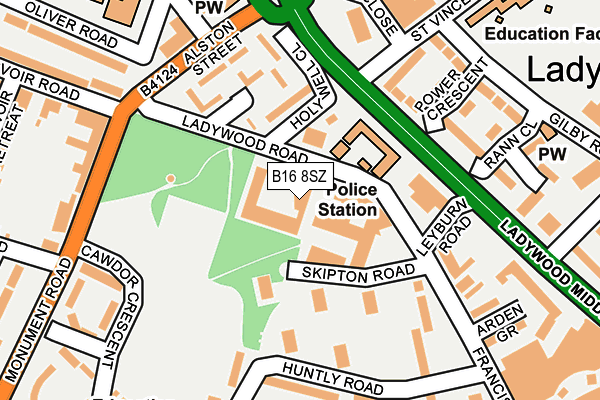 B16 8SZ map - OS OpenMap – Local (Ordnance Survey) B16 8SZ map - OS OpenMap – Local (Ordnance Survey)